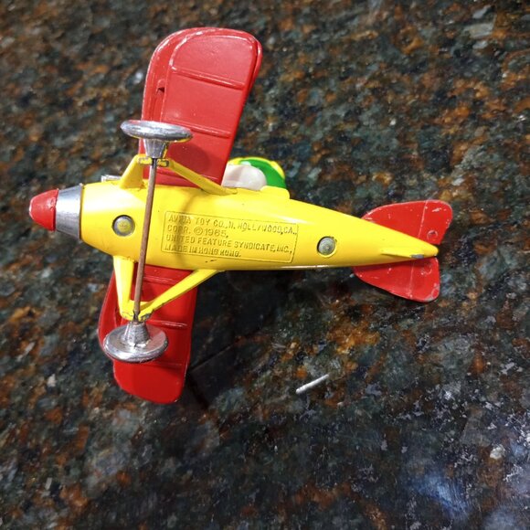 Metal Airplane Snoopy WWI Flying Ace Biplane Aviva Toy Co 1965 - Picture 5 of 7